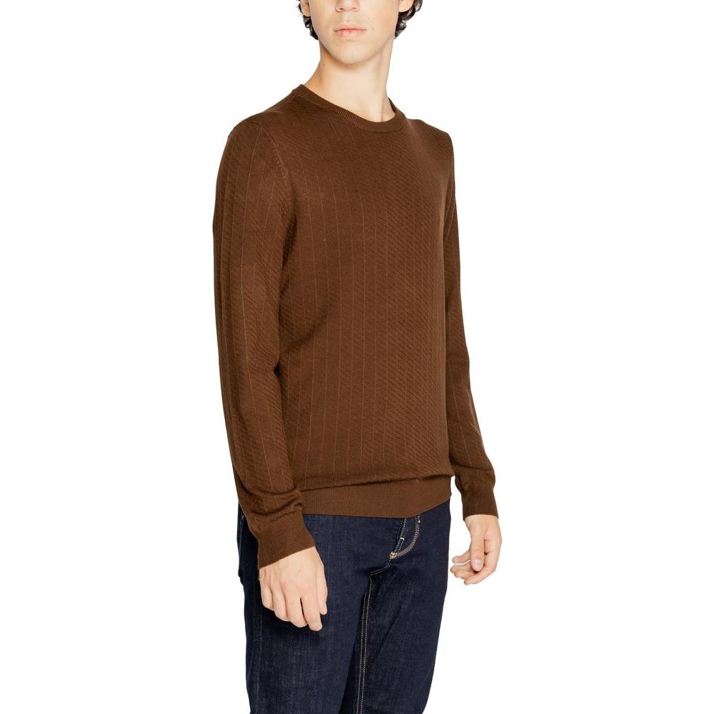 Antony Morato Brown Viscose Sweater Antony Morato Saddle Brown