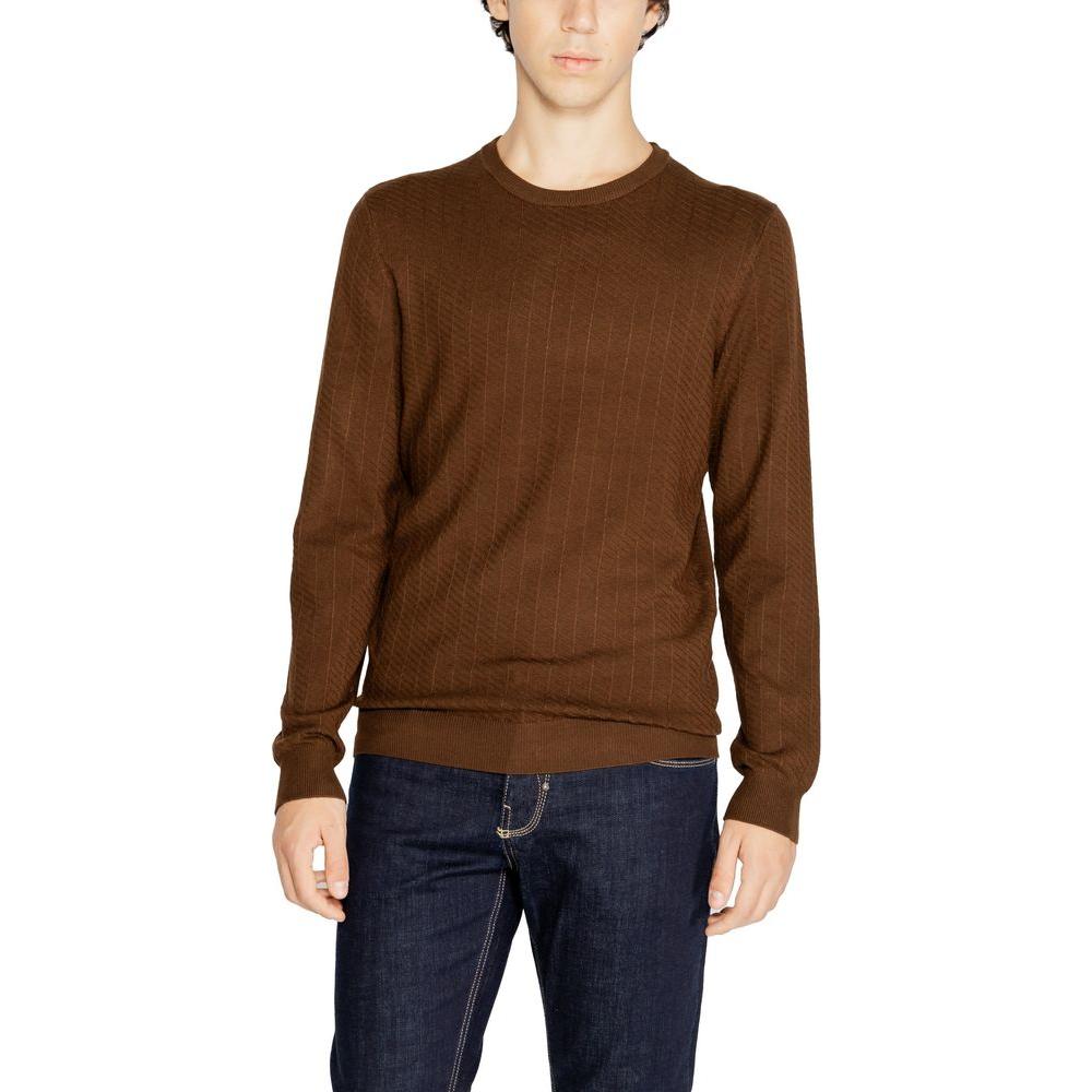 Antony Morato Brown Viscose Sweater Antony Morato Dark Slate Gray