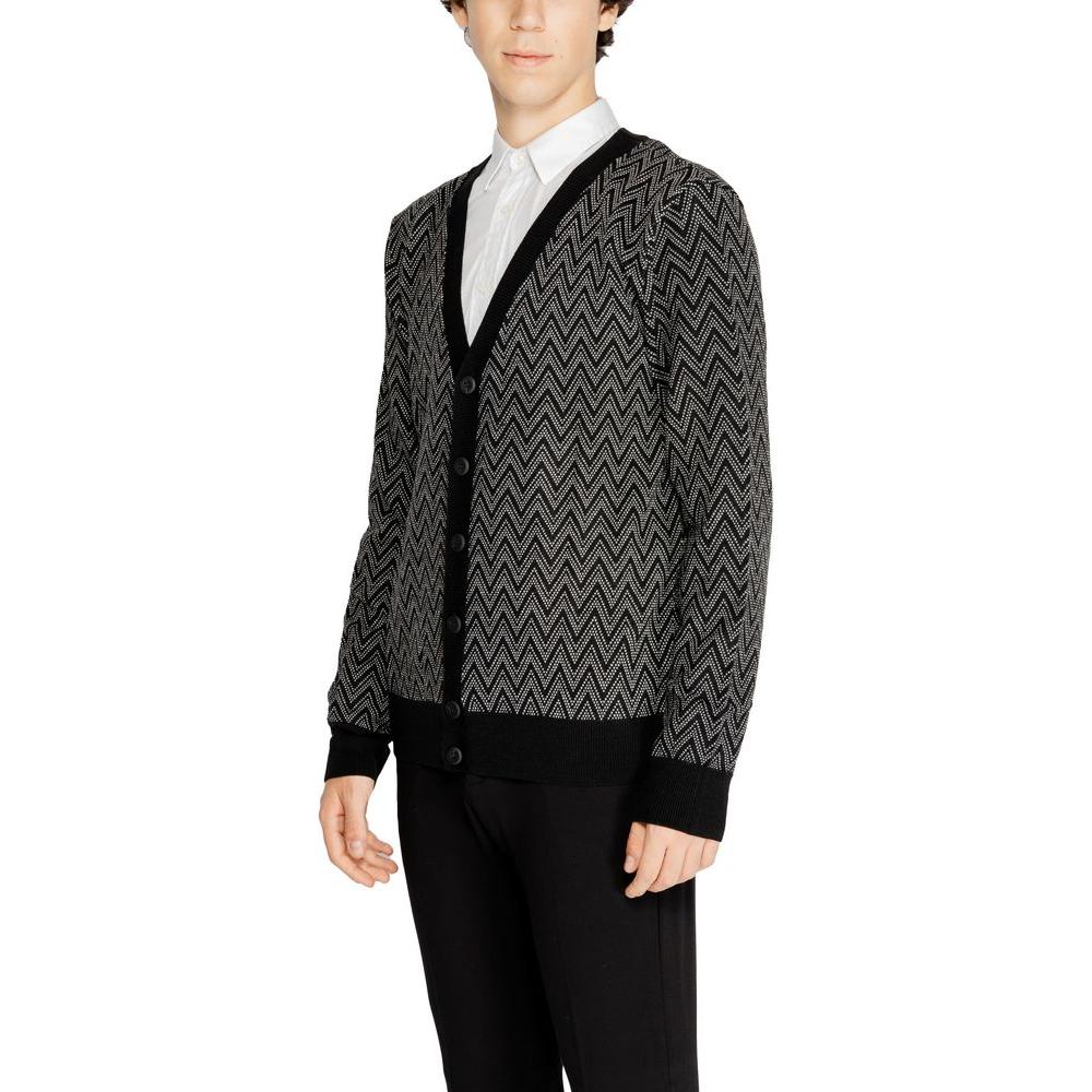 Antony Morato Black Mohair Cardigan Antony Morato Gray