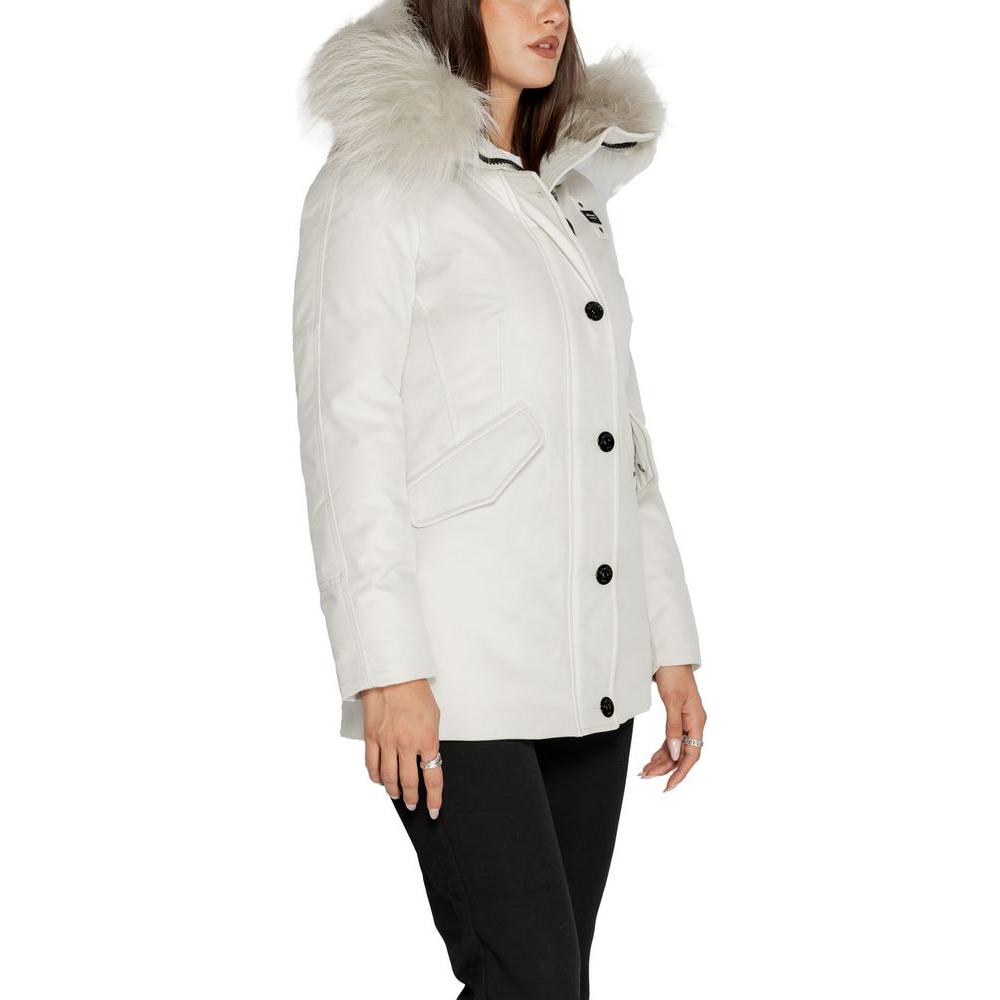 Blauer White Polyester Jackets & Coat Blauer Light Gray