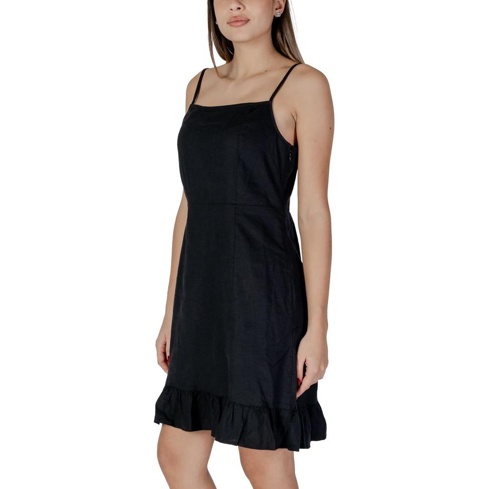 B.Young Black Linen Dress B.Young Rosy Brown