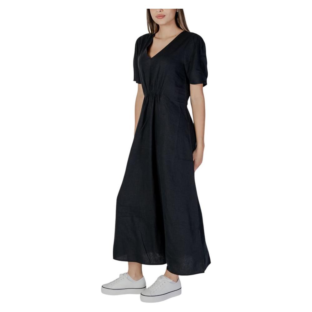 B.Young Black Linen Dress B.Young Dark Gray