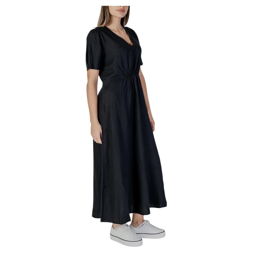 B.Young Black Linen Dress B.Young Dark Gray