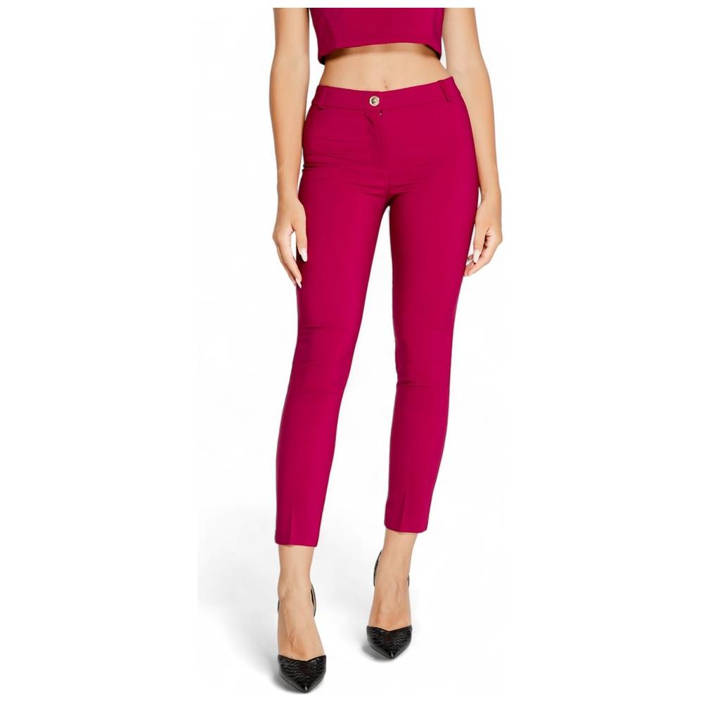 Rinascimento Bordeaux women's fall/winter pants, polyester and elastane blend, slim fit, stylish and comfortable.