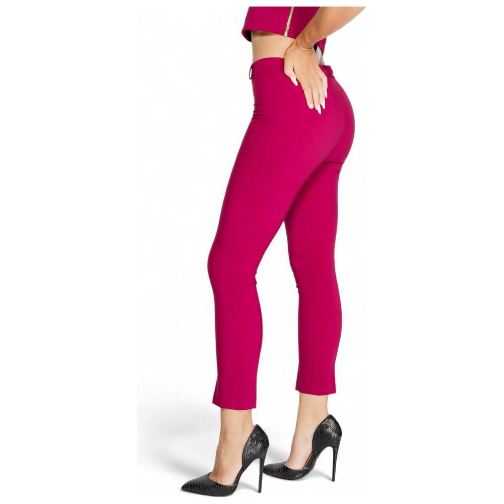 Rinascimento Bordeaux Polyester Women's Pants, Fall/Winter Collection, 90% Polyester, 10% Elastane, Stylish and Elegant