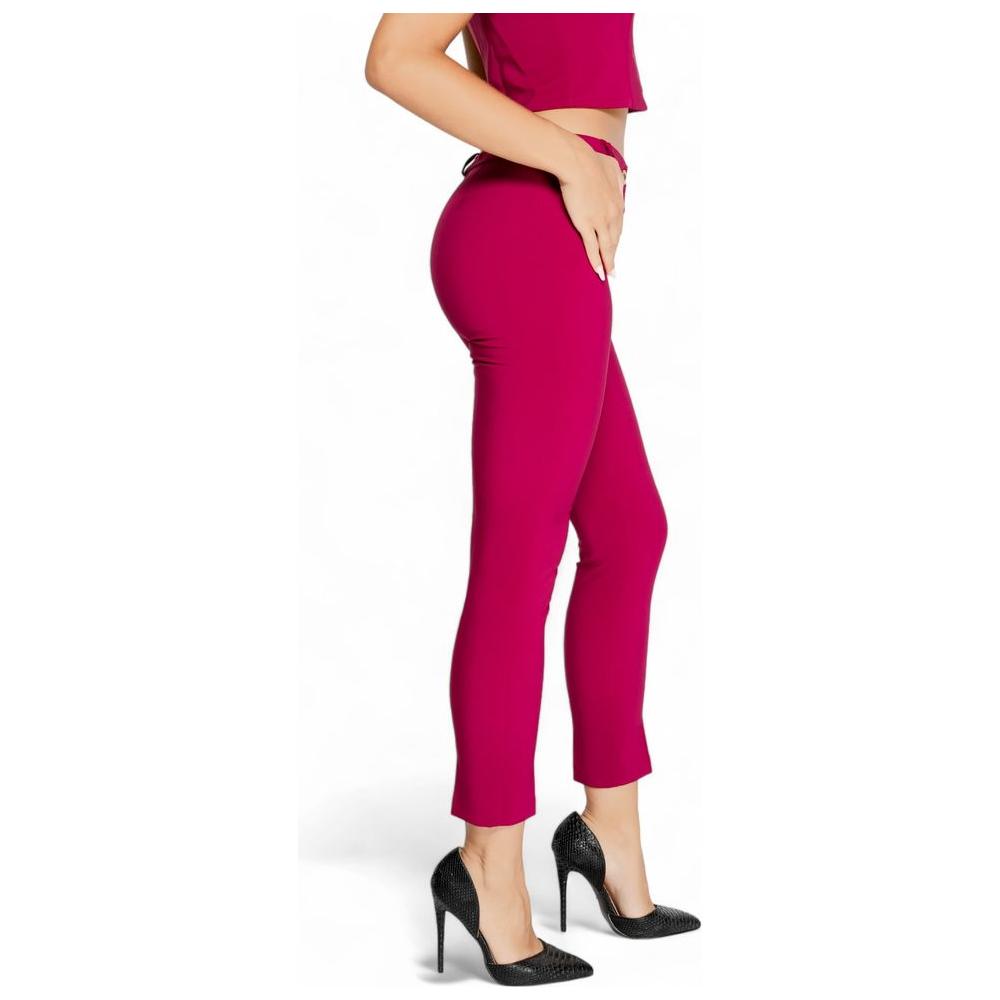 Rinascimento Bordeaux Polyester Women's Pants, Fall/Winter Collection, 90% Polyester, 10% Elastane, Side View