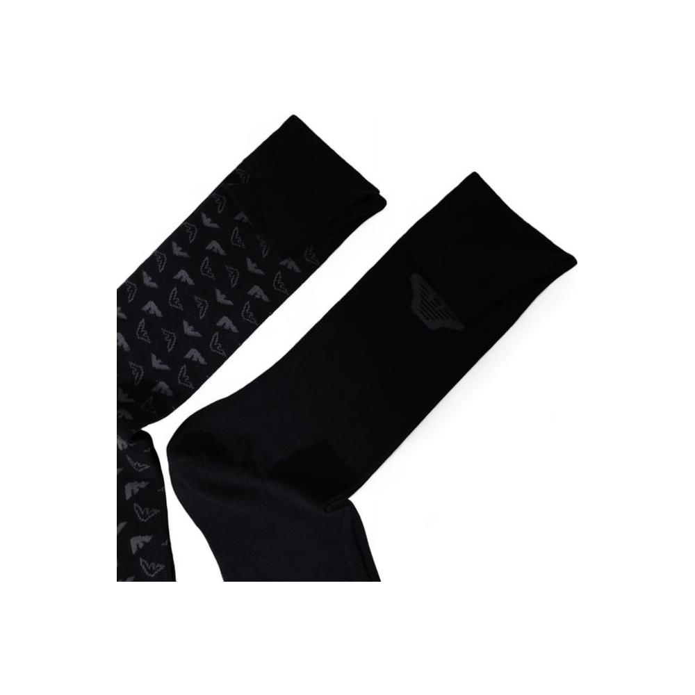 Emporio Armani Underwear Black Cotton Sock Emporio Armani Underwear Black
