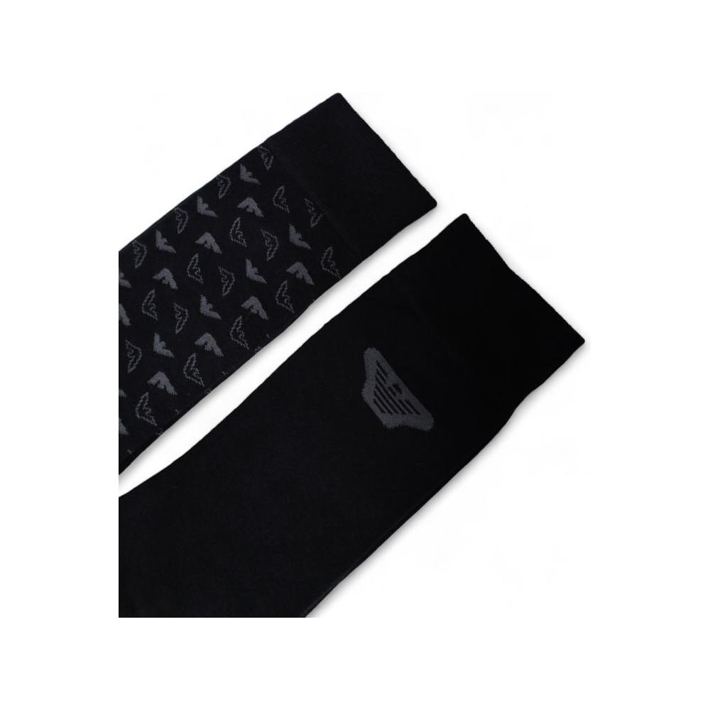 Emporio Armani Underwear Black Cotton Sock Emporio Armani Underwear Black