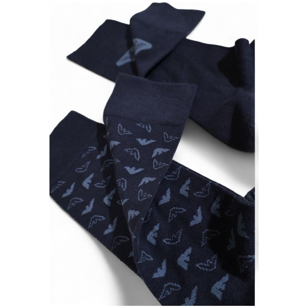 Emporio Armani Underwear Blue Cotton Sock Emporio Armani Underwear Black