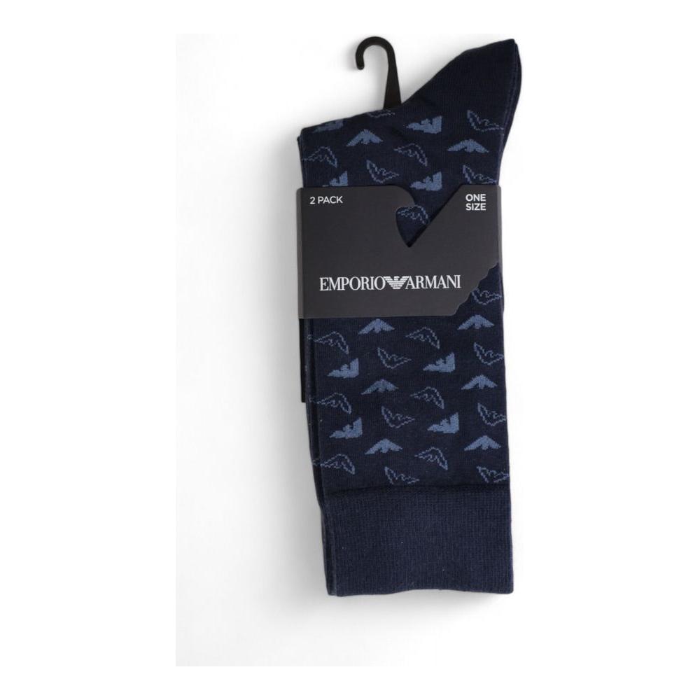 Emporio Armani Underwear Blue Cotton Sock Emporio Armani Underwear Dark Slate Gray