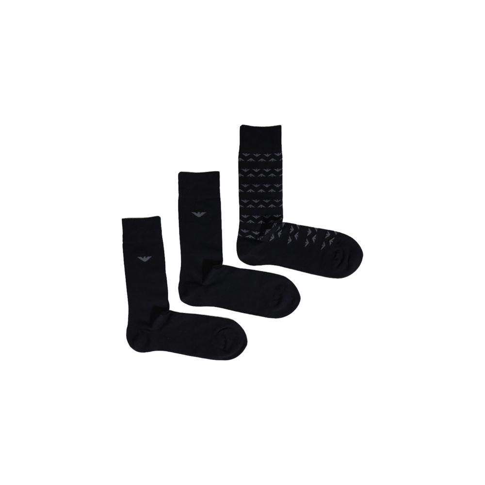Emporio Armani Underwear Black Cotton Sock Emporio Armani Underwear Black