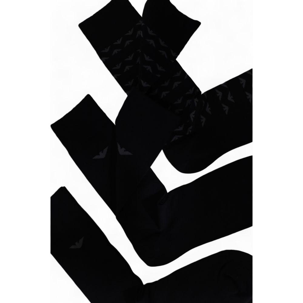 Emporio Armani Underwear Black Cotton Sock Emporio Armani Underwear Black