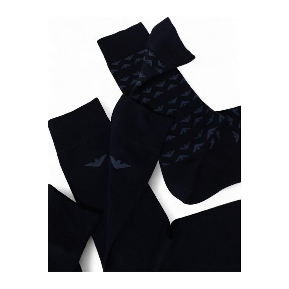 Emporio Armani Underwear Blue Cotton Sock Emporio Armani Underwear Black