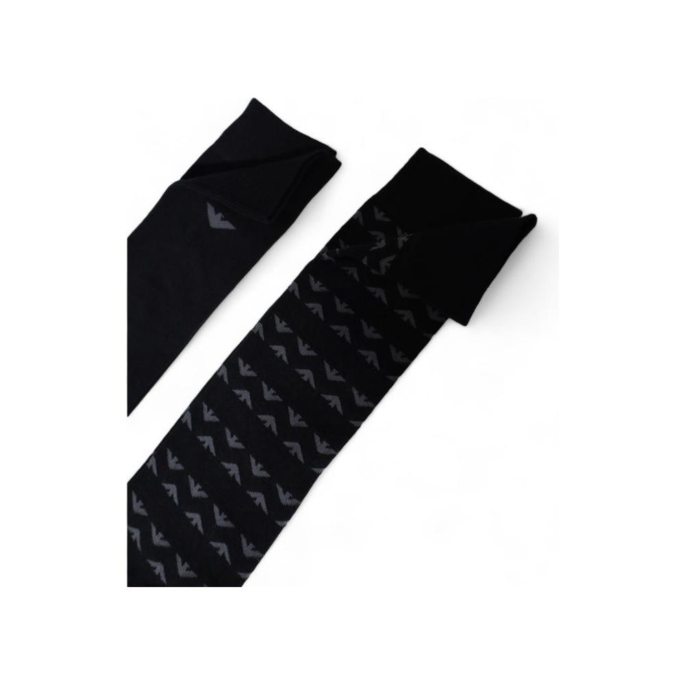 Emporio Armani Underwear Black Cotton Sock Emporio Armani Underwear Black