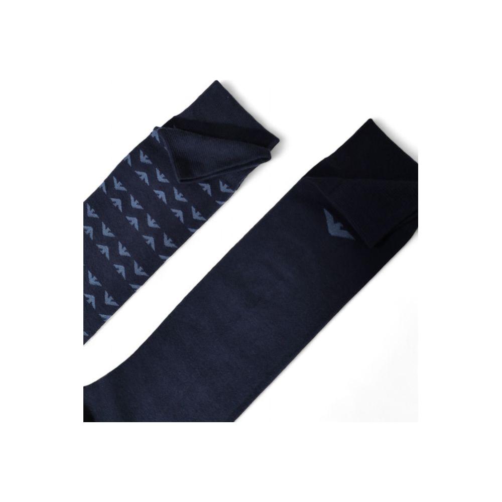 Emporio Armani Underwear Blue Cotton Sock Emporio Armani Underwear Black