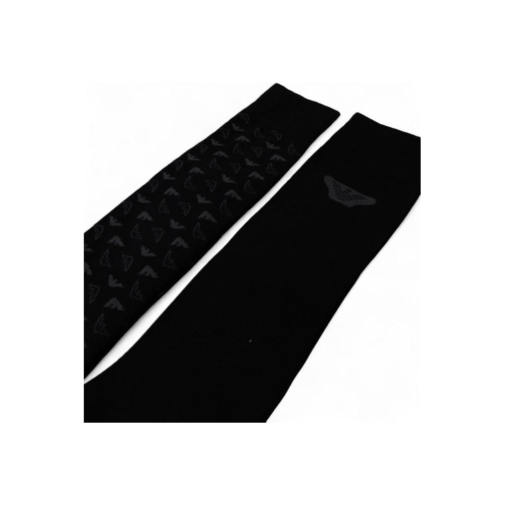 Emporio Armani Underwear Black Cotton Sock Emporio Armani Underwear Black