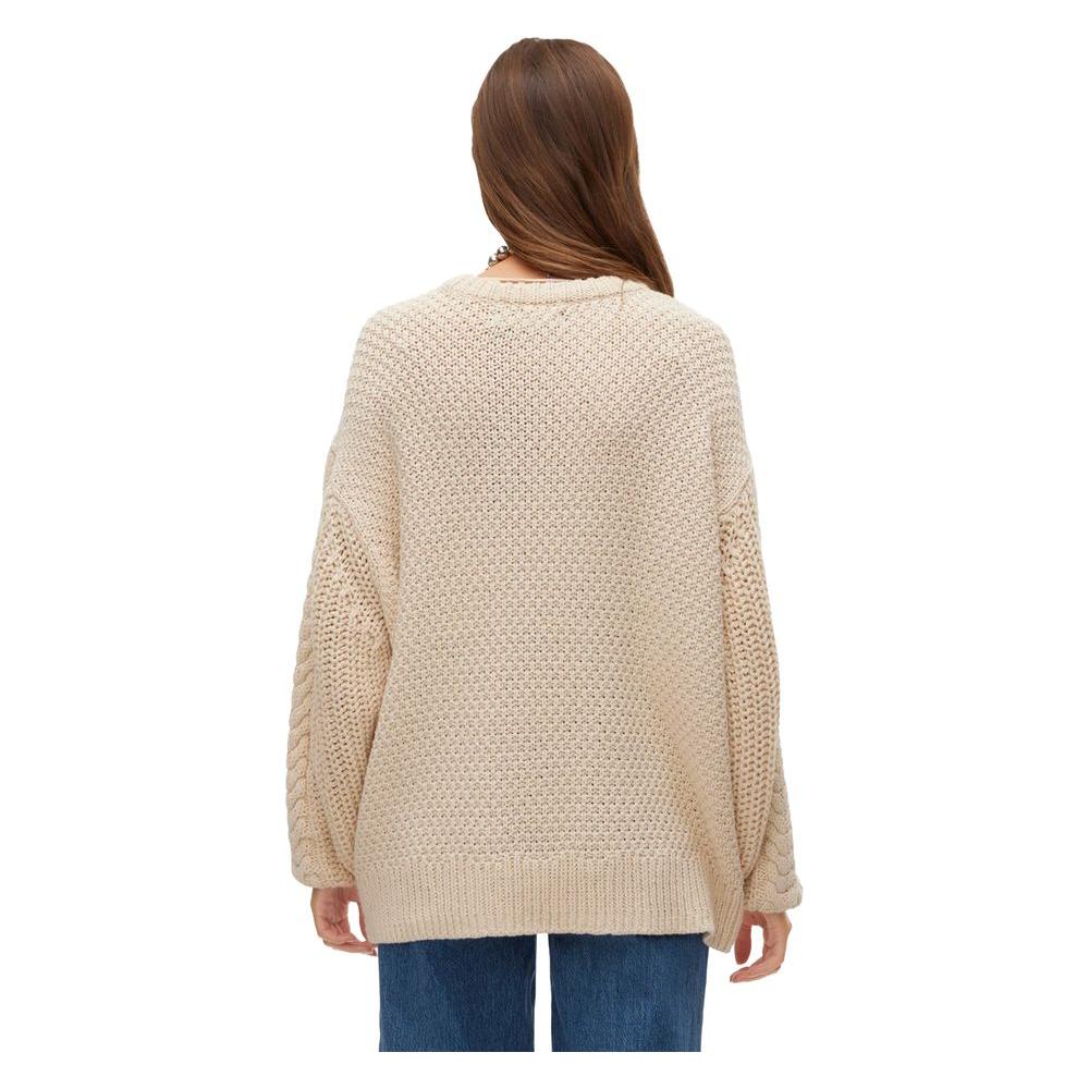 Vero Moda Beige Cotton Sweater Vero Moda Tan
