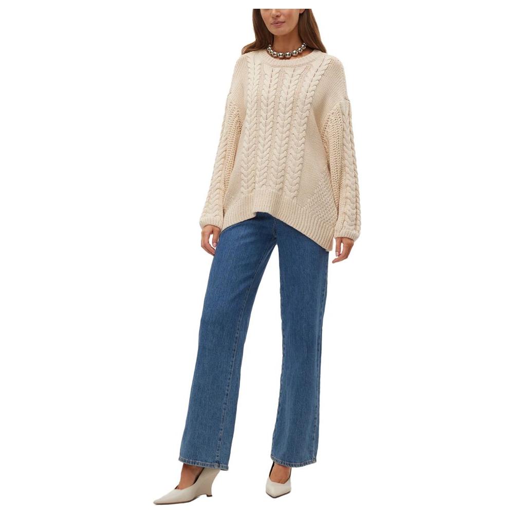 Vero Moda Beige Cotton Sweater Vero Moda Dark Slate Gray