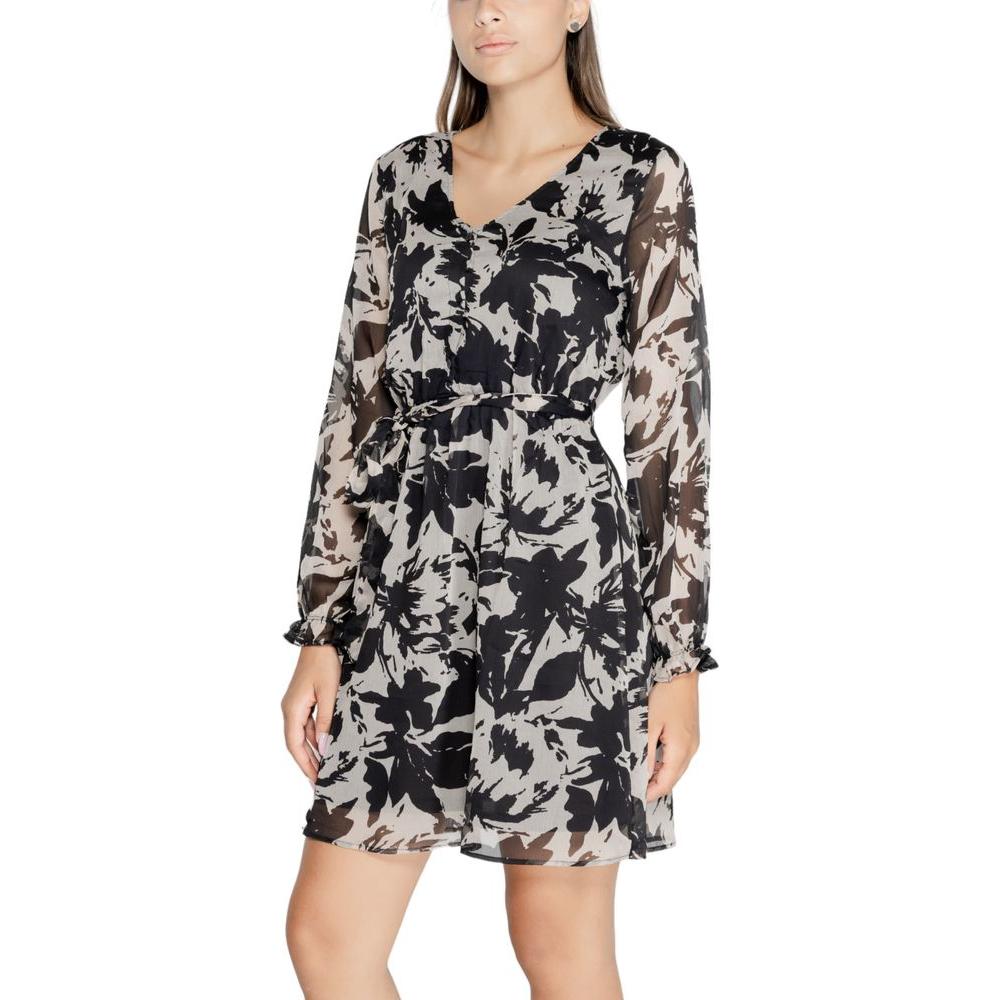 Jacqueline De Yong Black Recycled Polyester Dress Jacqueline De Yong Gray