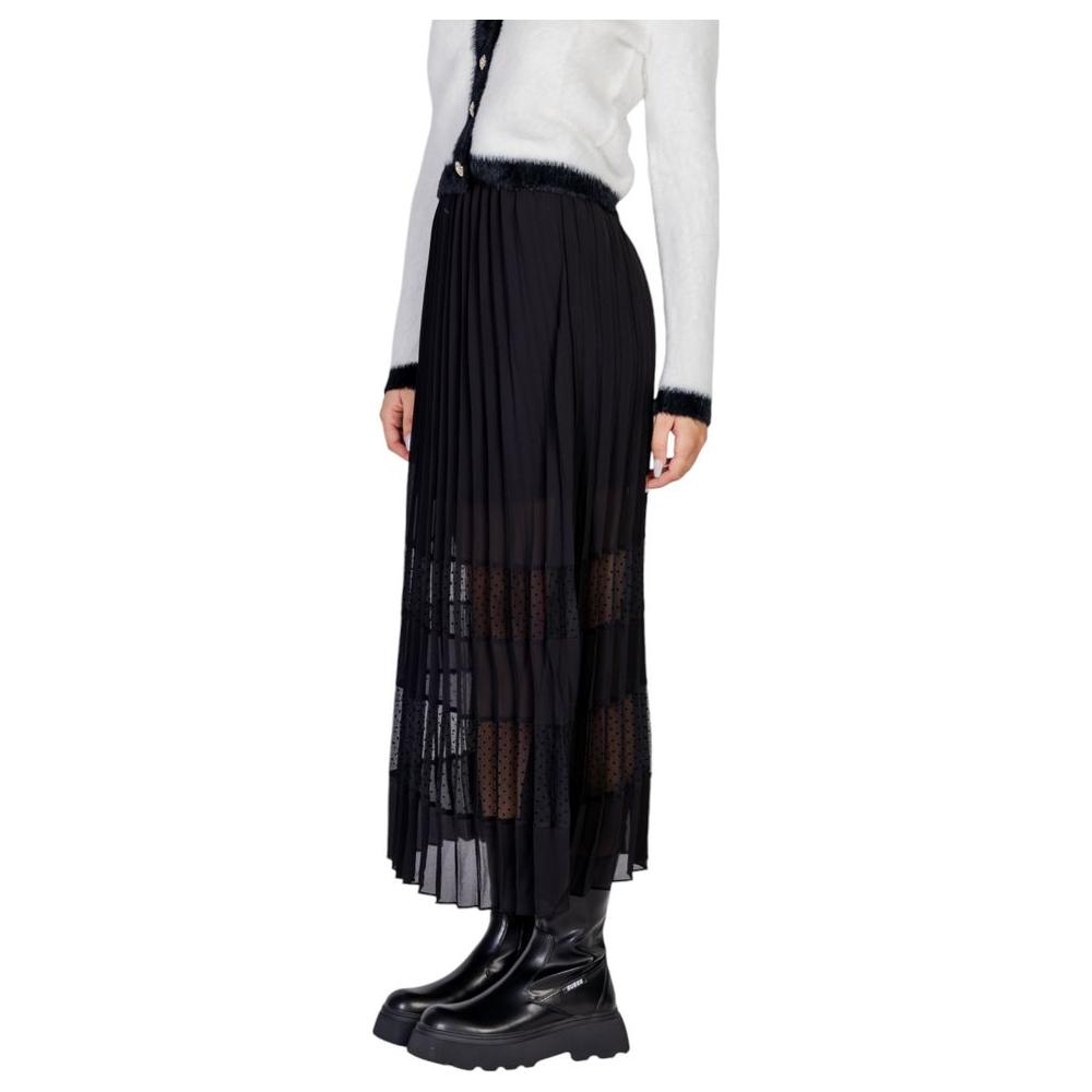 Morgan De Toi Black Polyester Skirt Morgan De Toi Light Gray