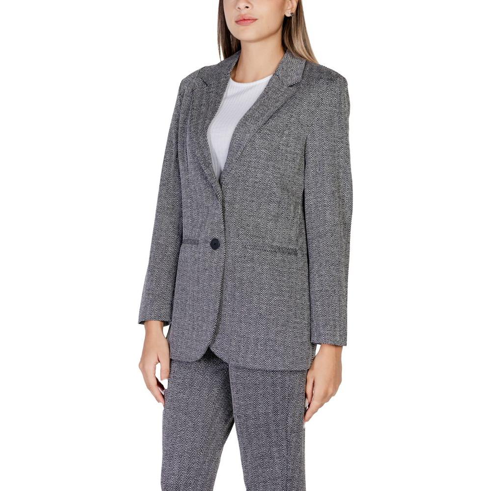 ICHI Black Polyester Suits & Blazer ICHI Dim Gray