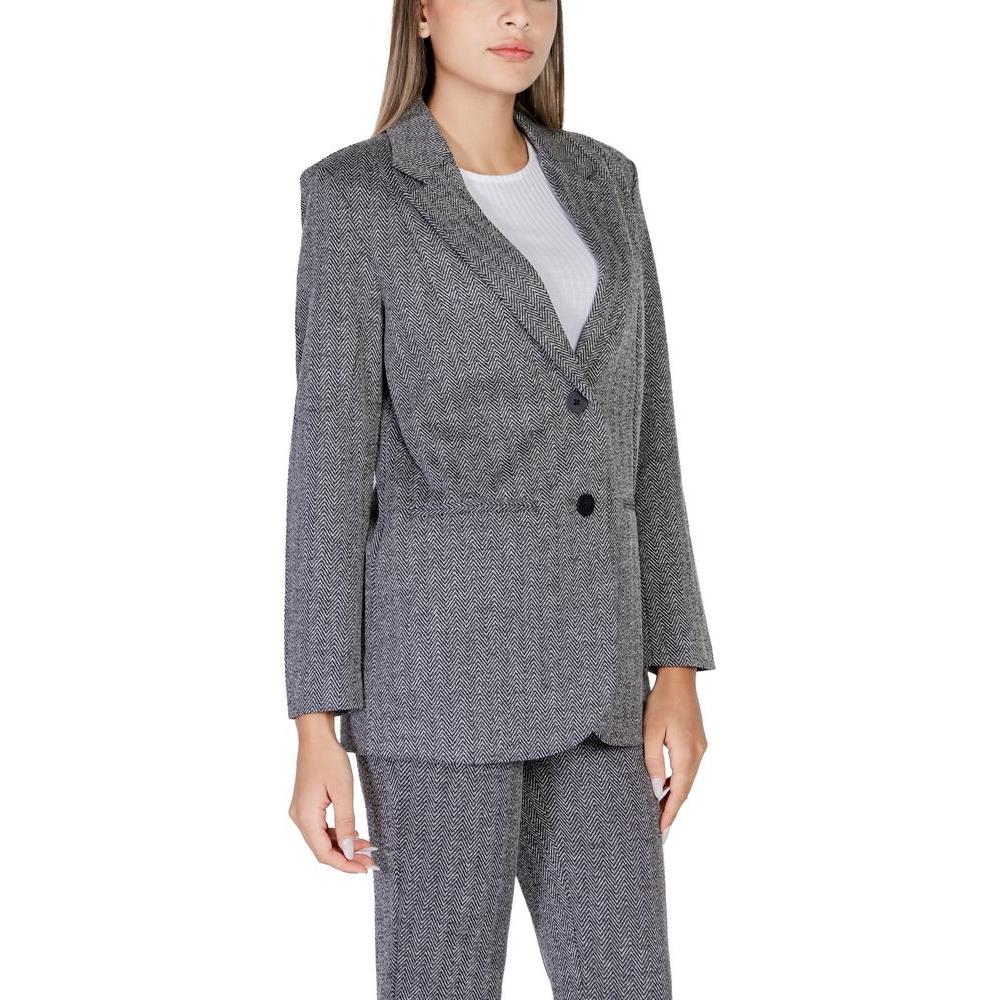 ICHI Black Polyester Suits & Blazer ICHI Dim Gray