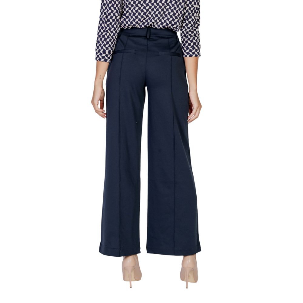 ICHI Blue Polyester Pant