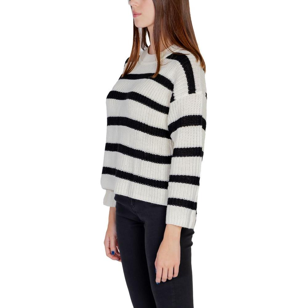 Jacqueline De Yong Cream Acrylic Sweater Jacqueline De Yong Black