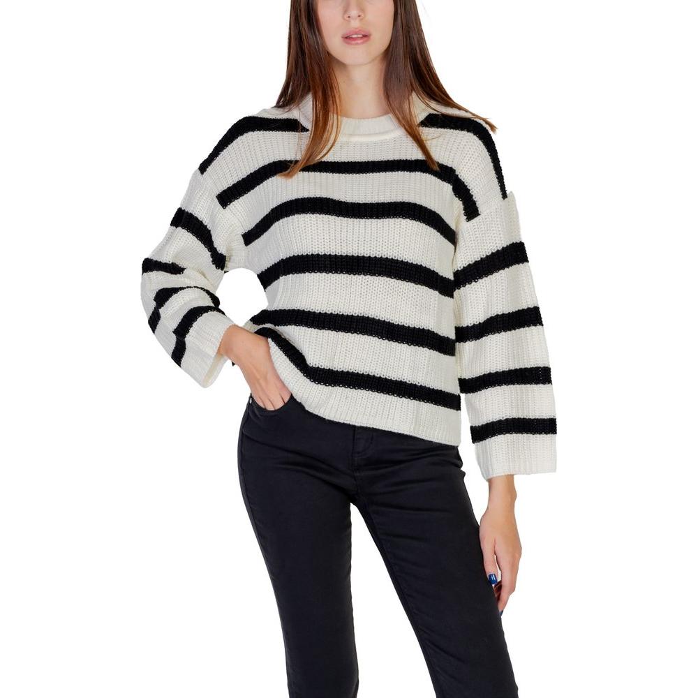 Jacqueline De Yong Cream Acrylic Sweater Jacqueline De Yong Light Gray