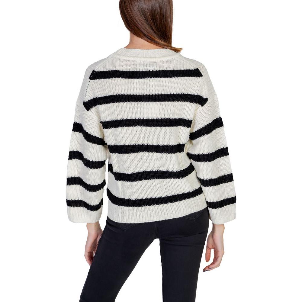 Jacqueline De Yong Cream Acrylic Sweater Jacqueline De Yong Light Gray