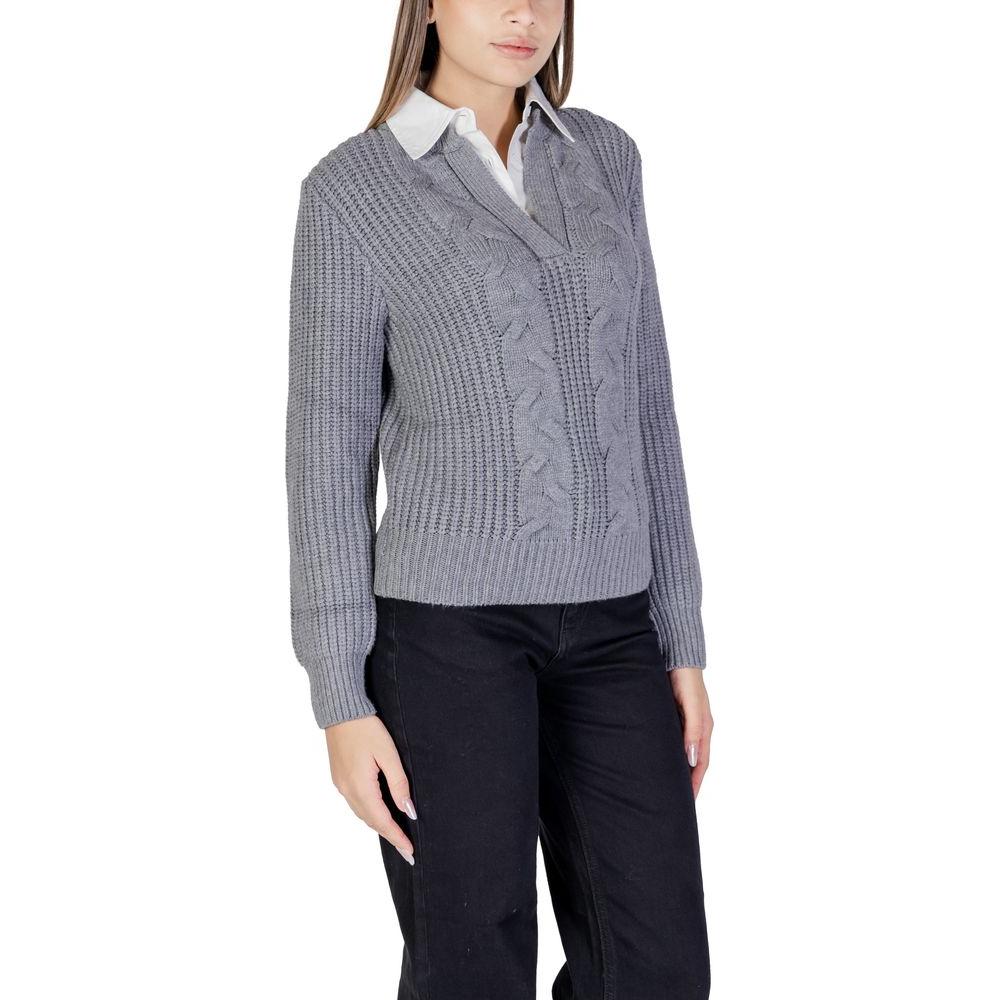 Morgan De Toi Gray Viscose Sweater Morgan De Toi Light Slate Gray