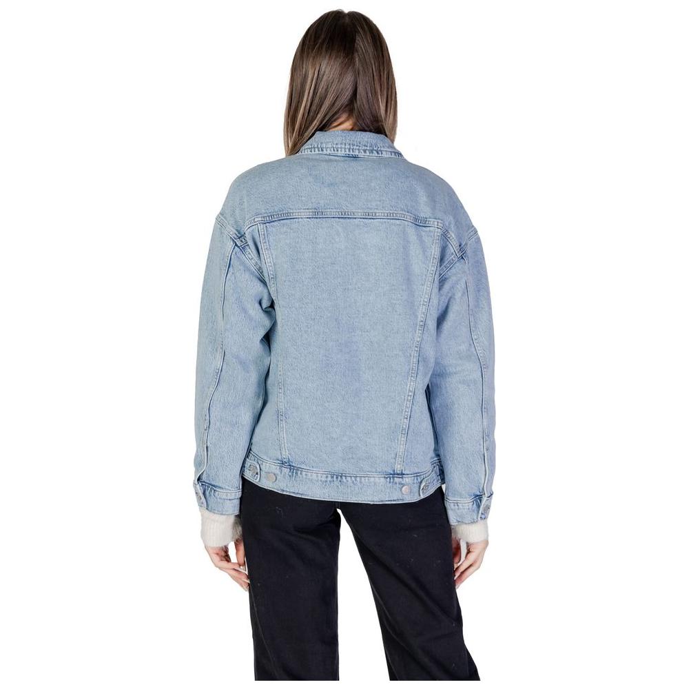 Vero Moda Light Blue Cotton Jackets & Coat Vero Moda Dark Gray