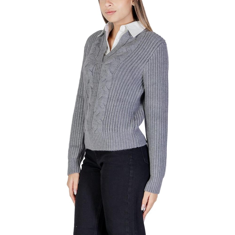 Morgan De Toi Gray Viscose Sweater Morgan De Toi Light Slate Gray