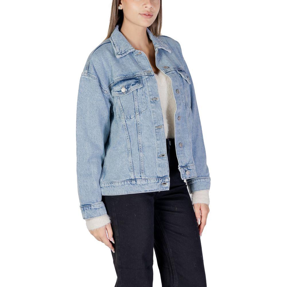 Vero Moda Light Blue Cotton Jackets & Coat Vero Moda Dark Gray