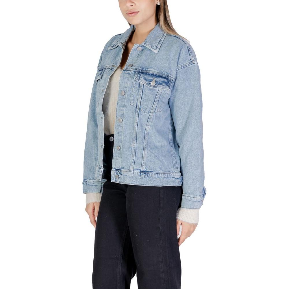 Vero Moda Light Blue Cotton Jackets & Coat Vero Moda Dark Gray