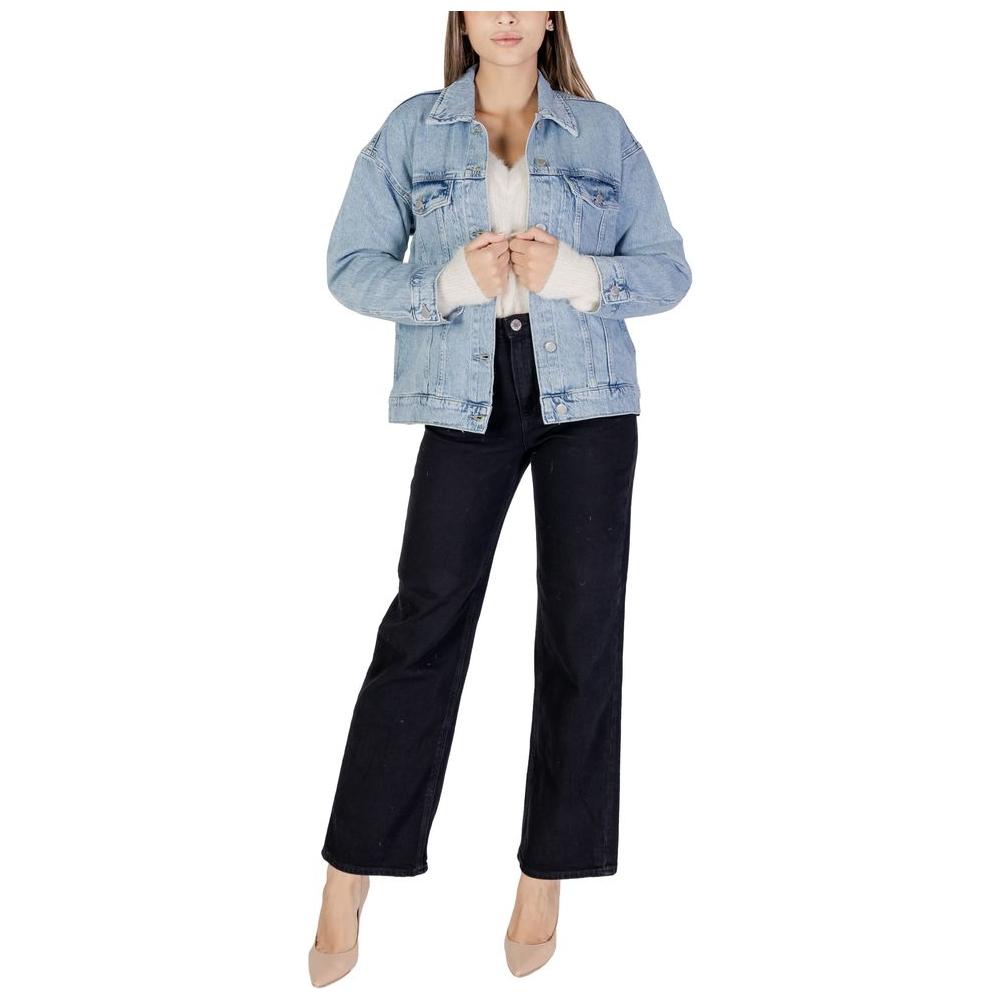 Vero Moda Light Blue Cotton Jackets & Coat Vero Moda Dark Gray