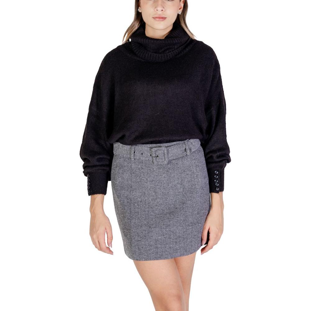 ICHI Black Acrylic Sweater ICHI Tan