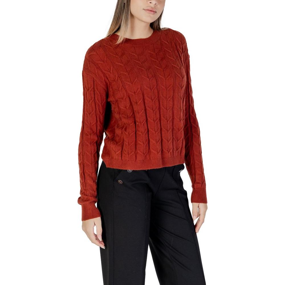 Vero Moda Red Viscose Sweater Vero Moda Brown