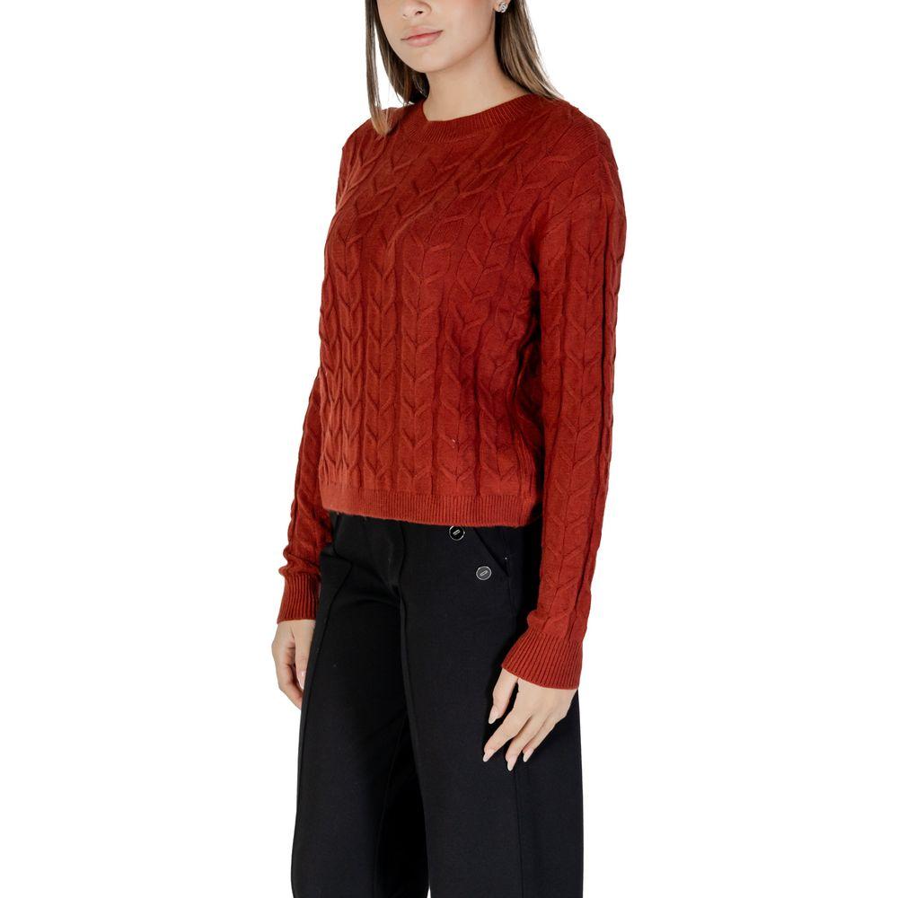 Vero Moda Red Viscose Sweater Vero Moda Saddle Brown