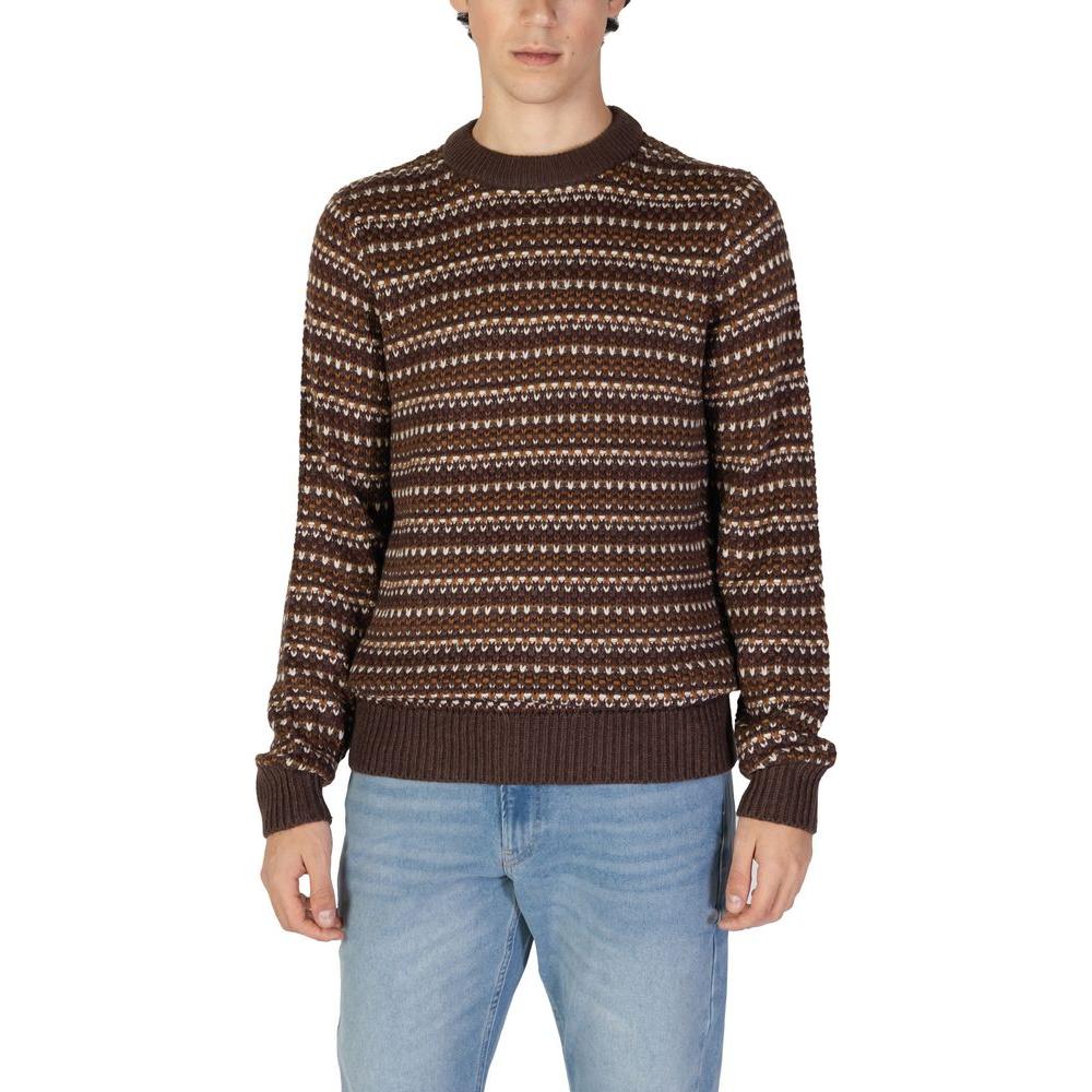 Only & Sons Brown Cotton Sweater Only & Sons Dark Slate Gray