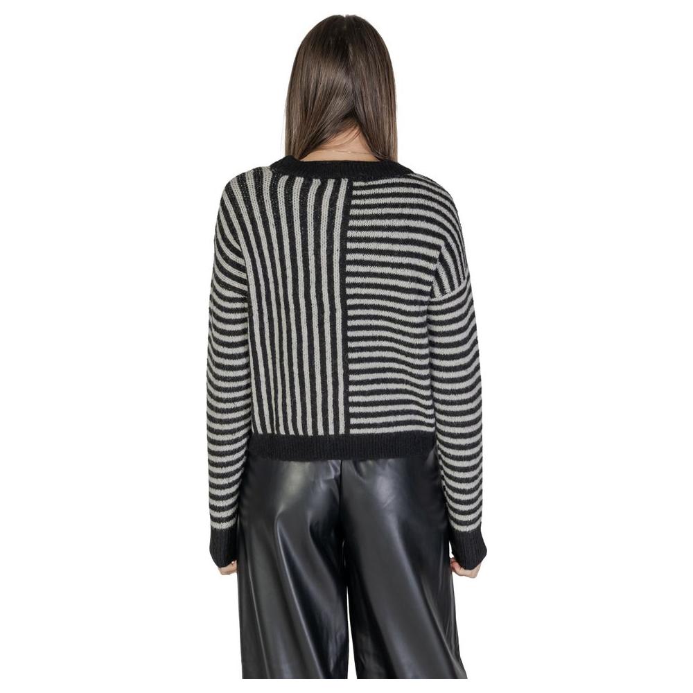 Vero Moda Black And White Recycled Polyester Sweater Vero Moda Dark Slate Gray