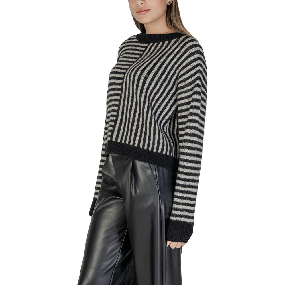 Vero Moda Black And White Recycled Polyester Sweater Vero Moda Dark Slate Gray
