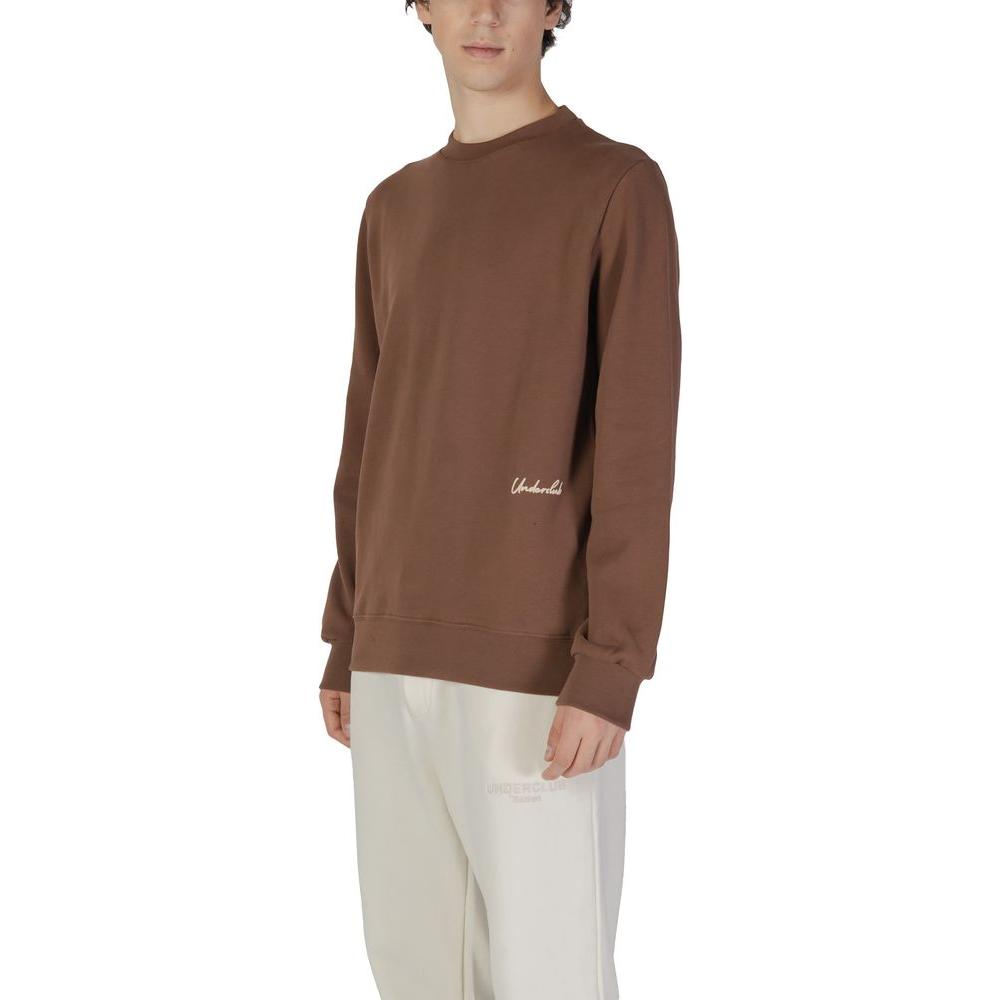 Underclub Brown Cotton Sweater Underclub Dark Olive Green