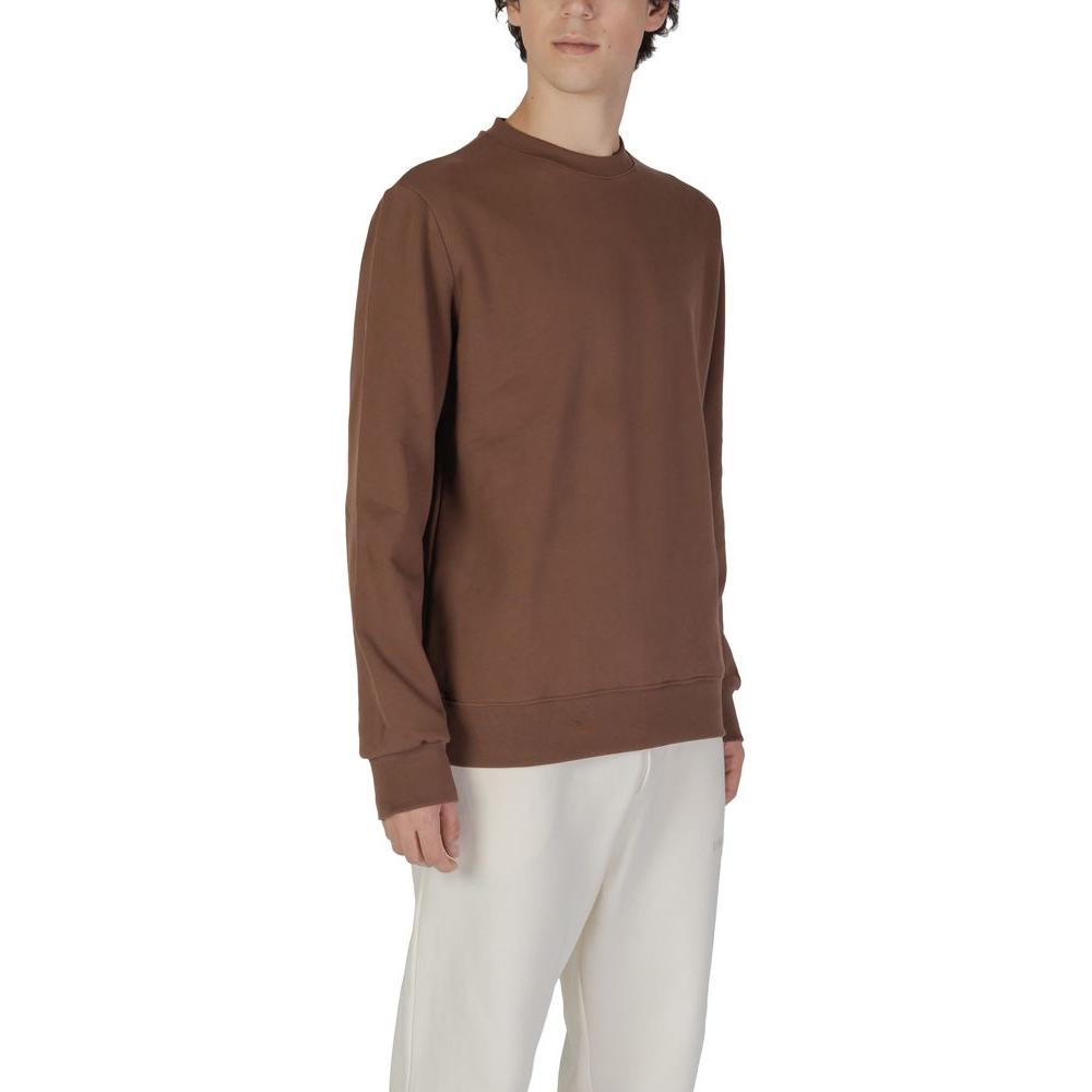 Underclub Brown Cotton Sweater Underclub Dark Olive Green