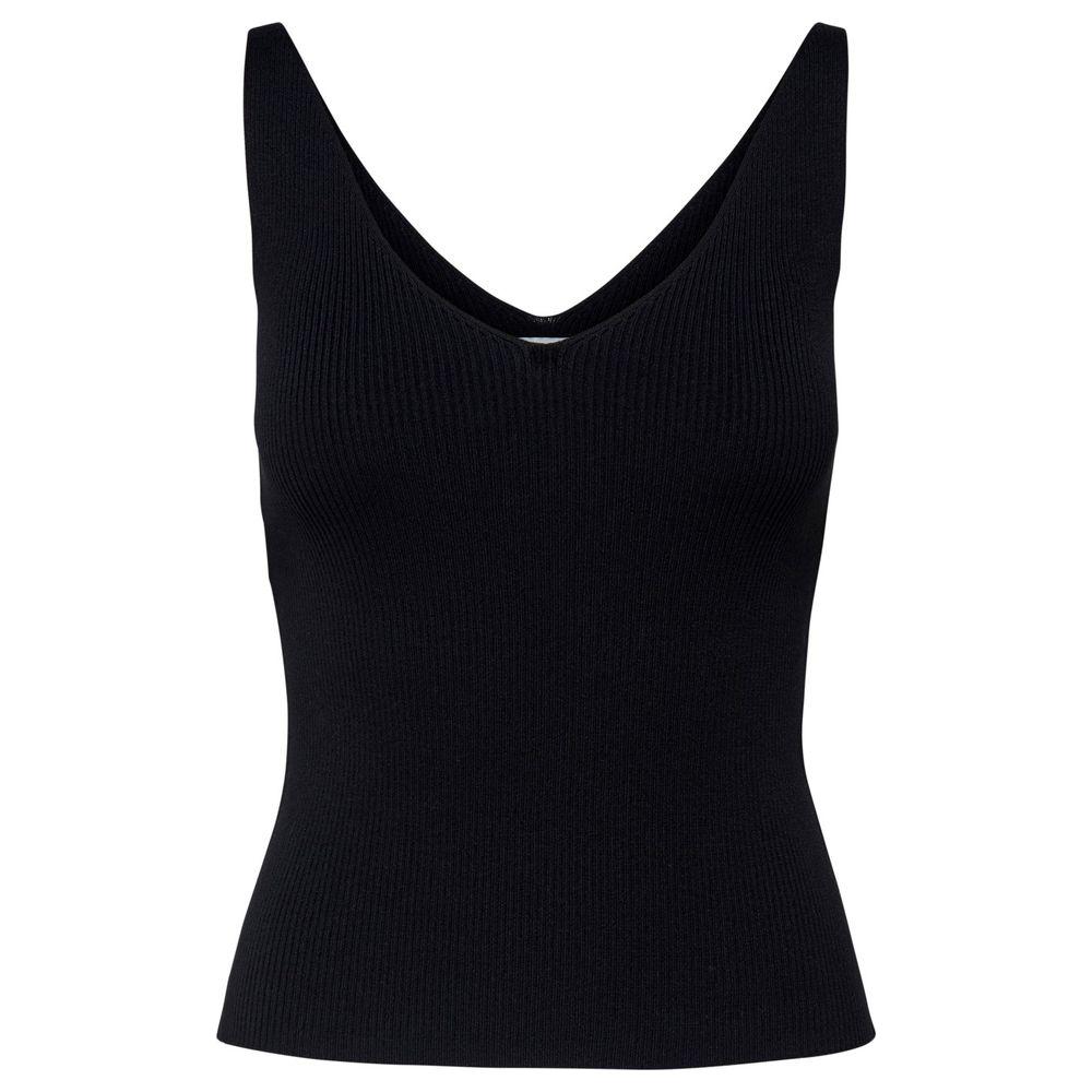 Jacqueline De Yong Black Viscose Tops & T-Shirt Jacqueline De Yong Black