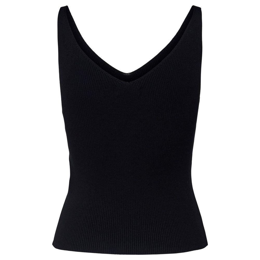 Jacqueline De Yong Black Viscose Tops & T-Shirt Jacqueline De Yong Black