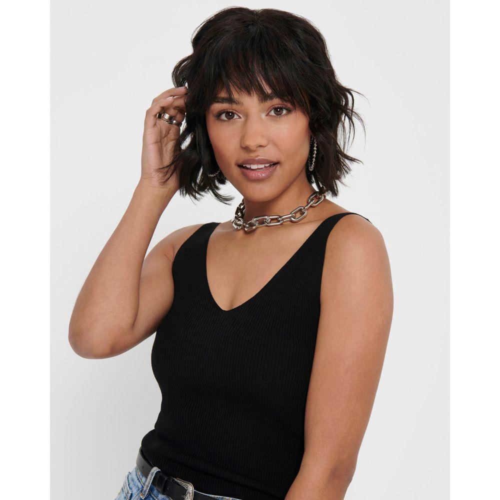 Jacqueline De Yong Black Viscose Tops & T-Shirt Jacqueline De Yong Black