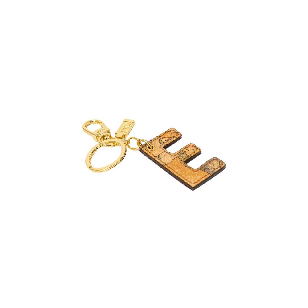 Alviero Martini Prima Classe beige keychain with 'E' letter design, elegant accessory for women, made of 100% polyurethane.