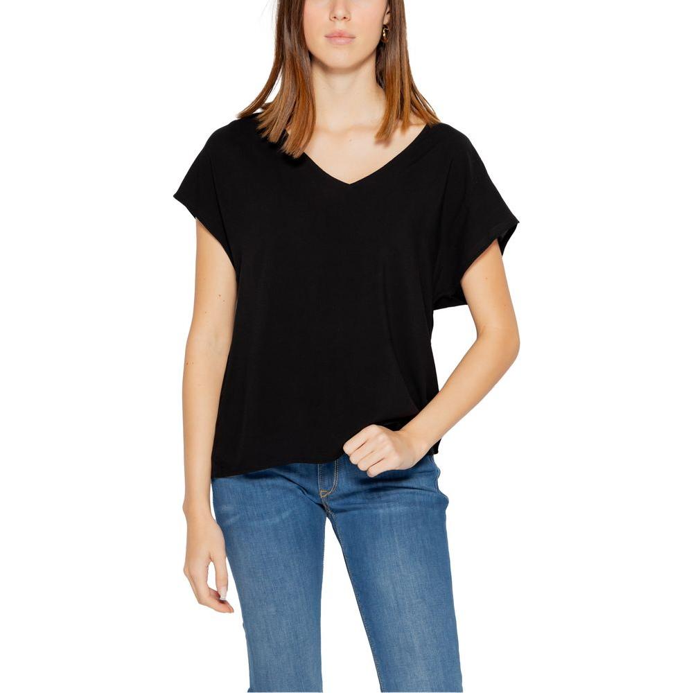 Jacqueline De Yong Black Viscose Tops & T-Shirt Jacqueline De Yong Black