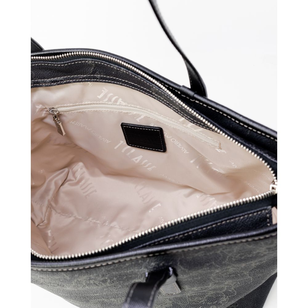 Alviero Martini Prima Classe Black Leather Handbag Alviero Martini Prima Classe Gray